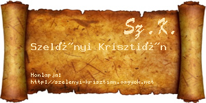 Szelényi Krisztián névjegykártya