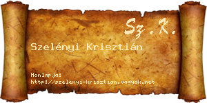 Szelényi Krisztián névjegykártya